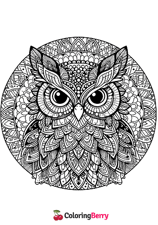 Mandala Owl Coloring Page