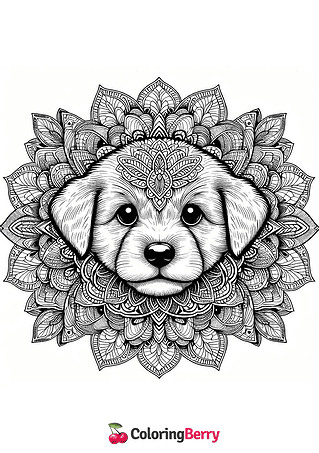 Mandala Puppy Coloring Page