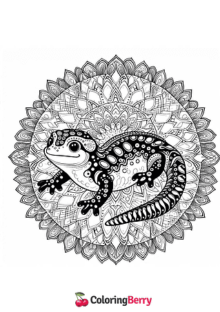 Mandala Salamander Coloring Page