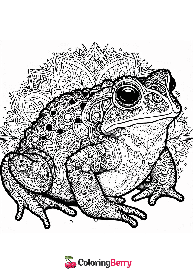 Mandala Toad Coloring Page