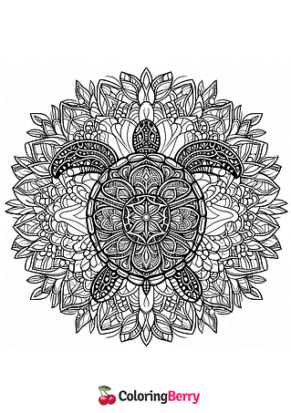 Mandala Turtle Coloring Page