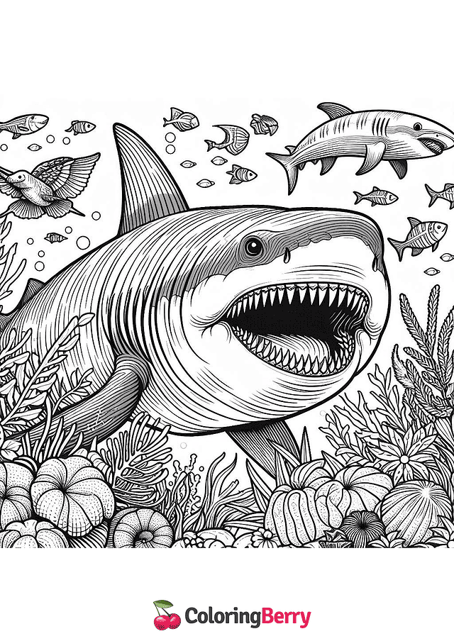 Megalodon Coloring Page