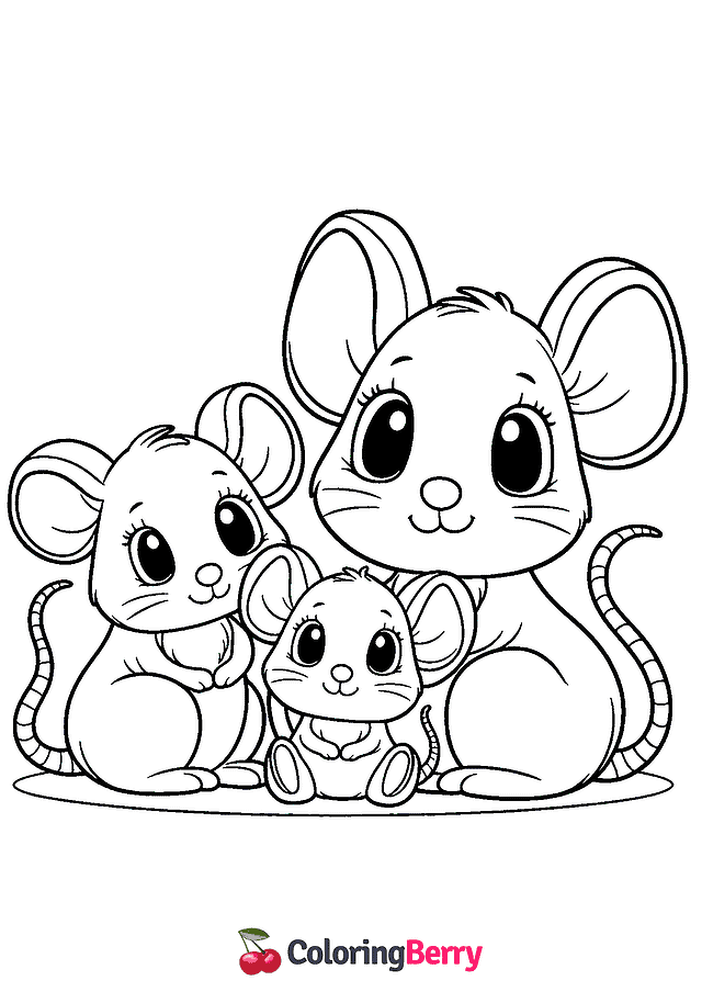 Mice Coloring Page