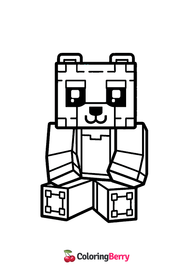 Minecraft Bear Coloring Page