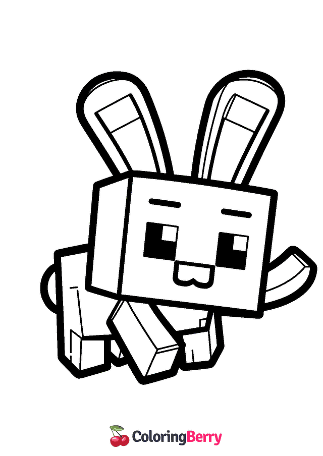 Minecraft Bunny Coloring Page