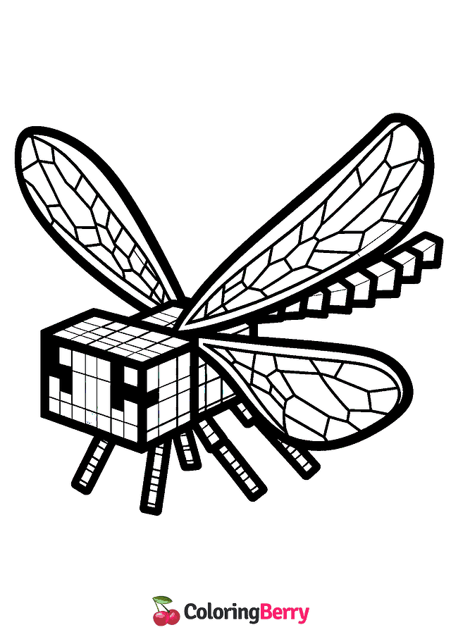 Minecraft Dragonfly Coloring Page