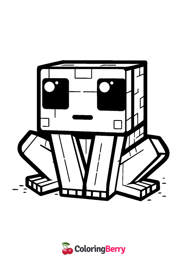 Minecraft Frog Coloring Page