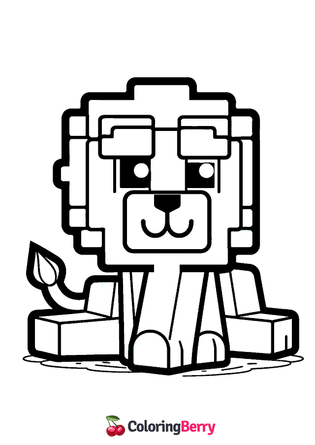 Minecraft Lion Coloring Page