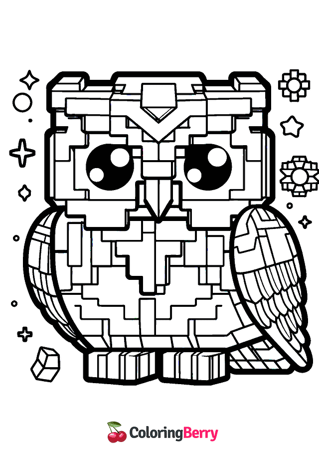 Minecraft Owl Coloring Page