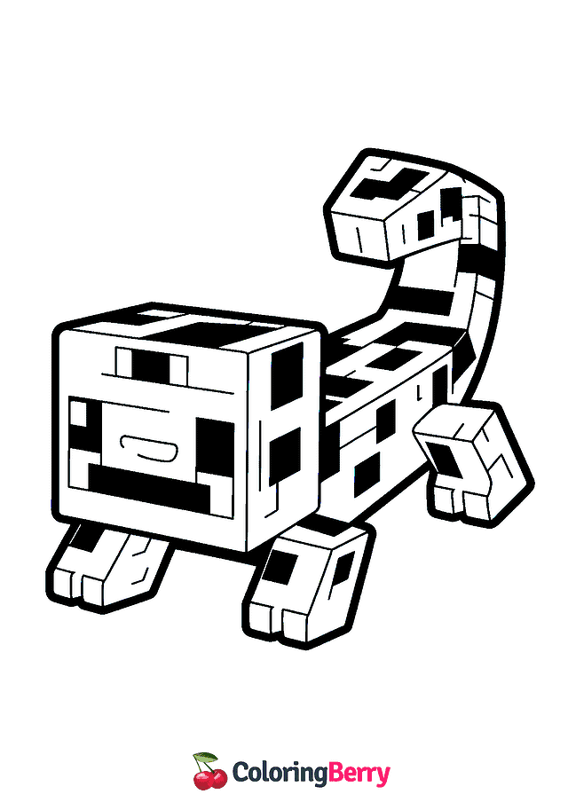 Minecraft Salamander Coloring Page