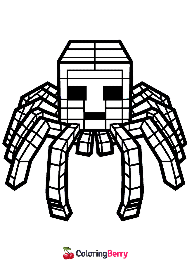 Minecraft Spider Coloring Page