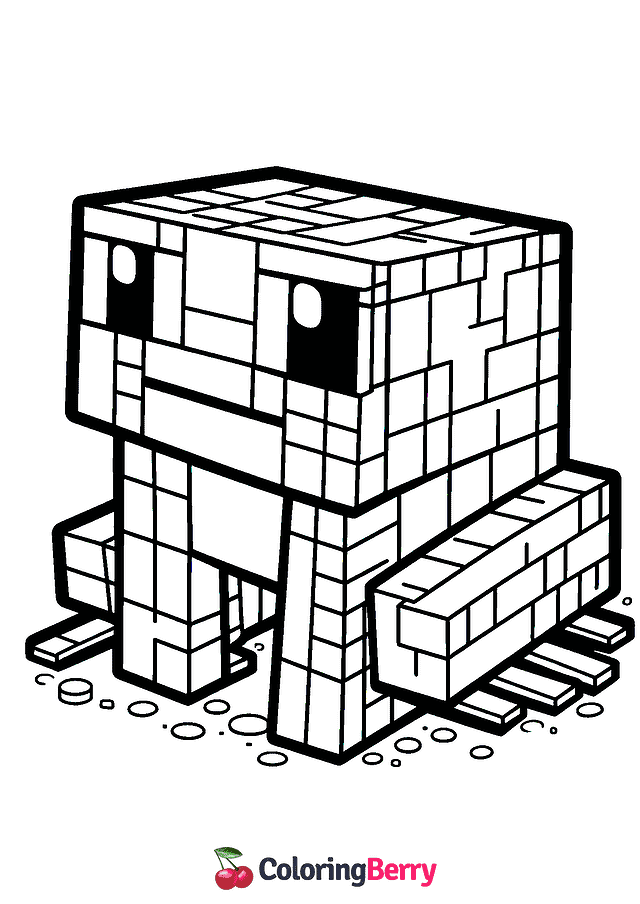 Minecraft Toad Coloring Page