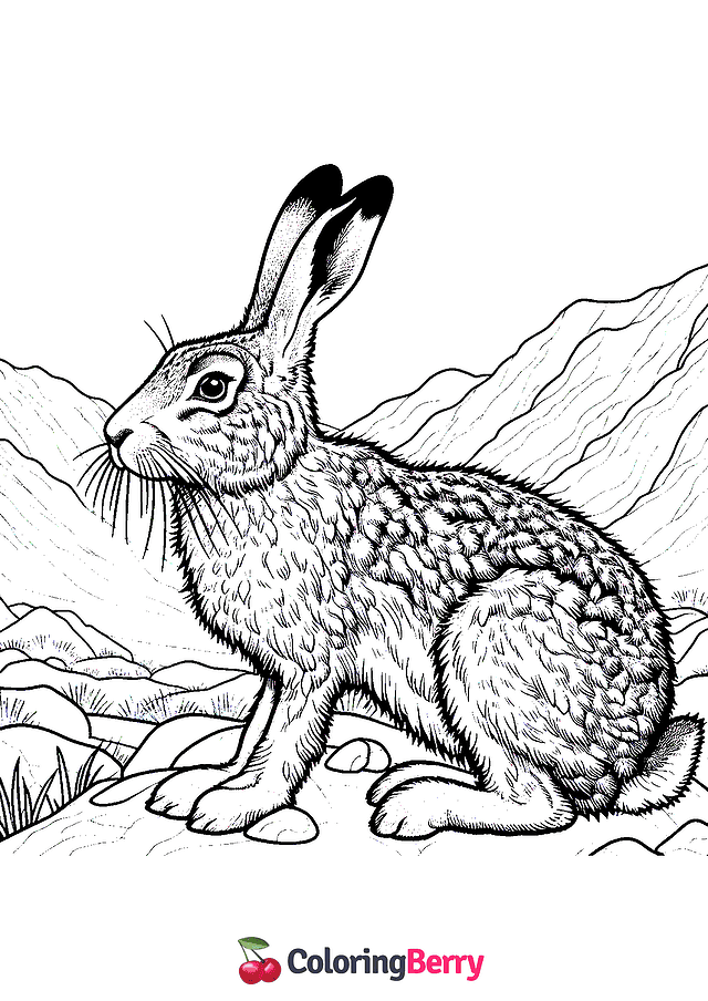 Mountain Hare Coloring Page