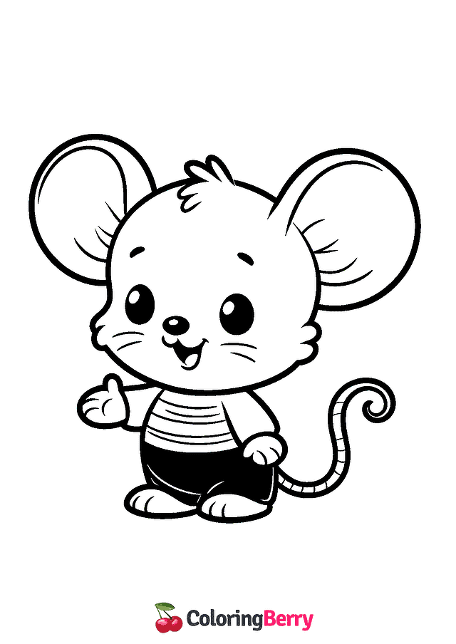 Mouse Cub Coloring Page