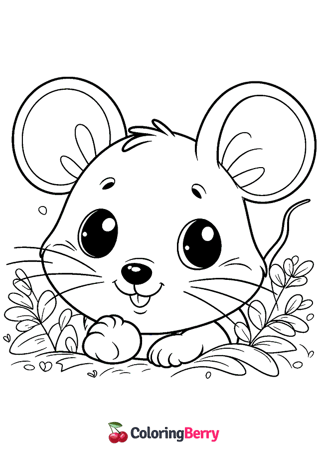 Mouse Head Coloring Page