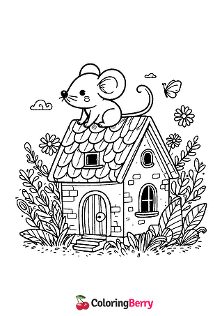 Mouse House Coloring Page