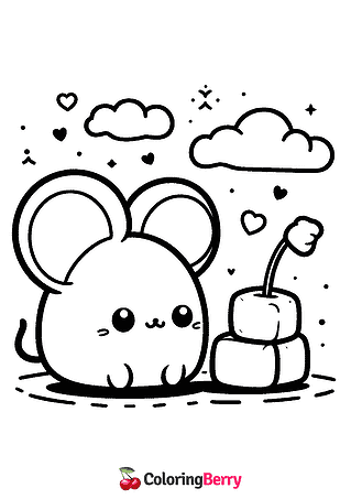 Mouse Squishmallow Coloring Page