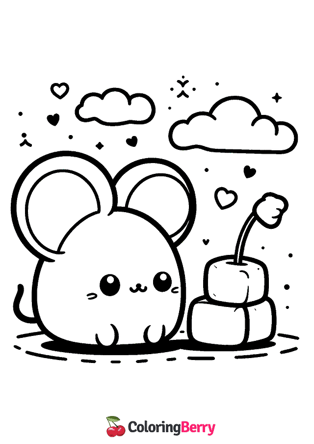 Mouse Squishmallow Coloring Page