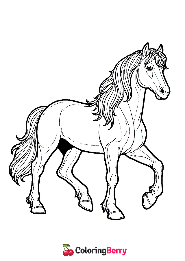 Mustang Horse Coloring Page