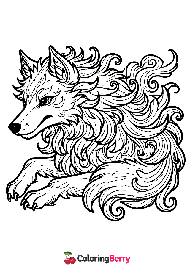 Mythical Wolf Coloring Page