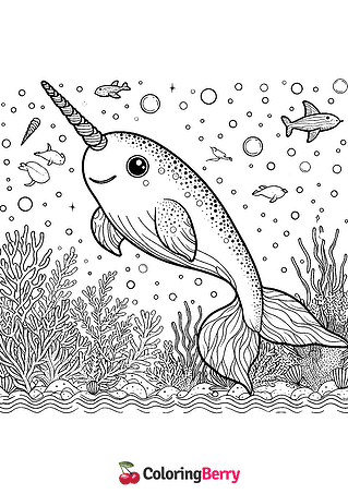 Narwhal Coloring Page