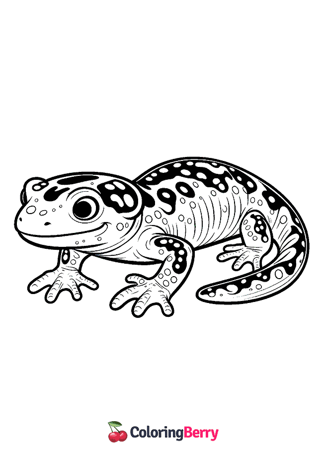 Northern Gray Cheeked Salamander Coloring Page