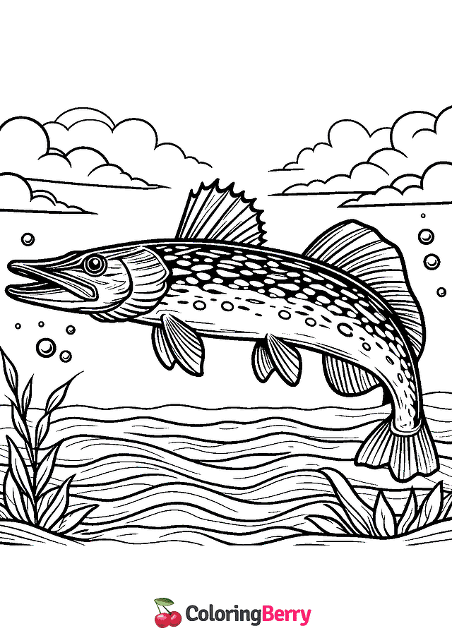 Northern Pike Coloring Page