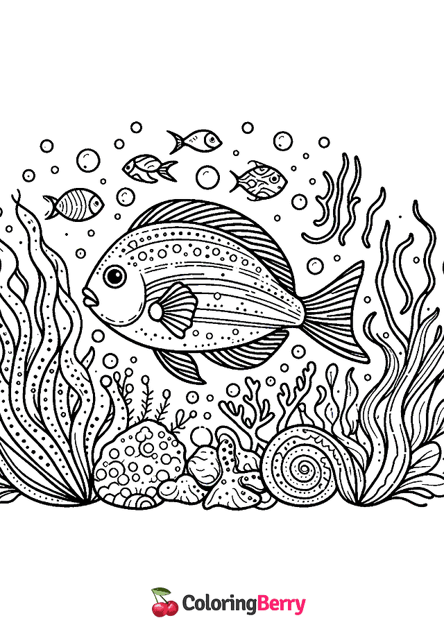 Ocean Fish Coloring Page