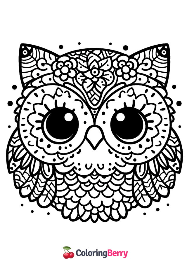 Owl Face Coloring Page