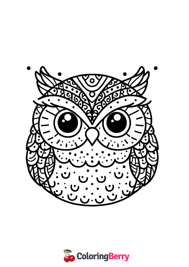 Owl Head Coloring Page