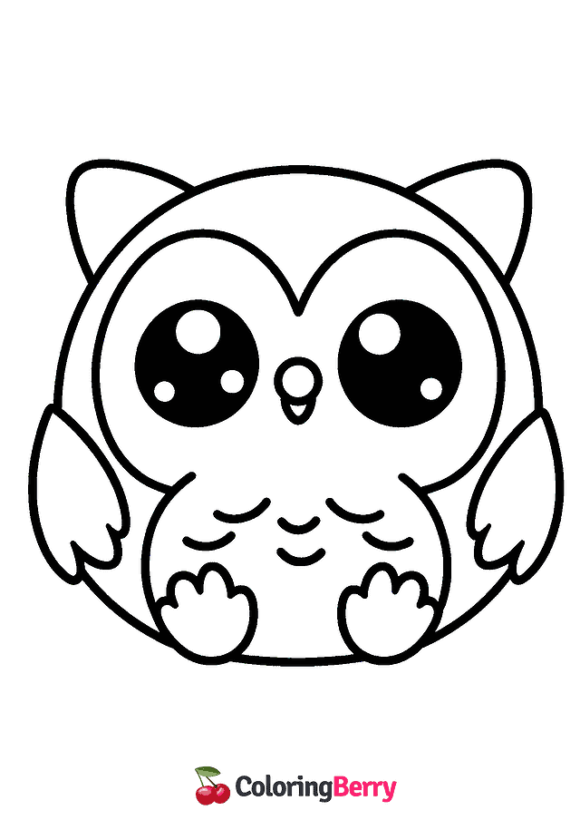 Owl Squishmallow Coloring Page