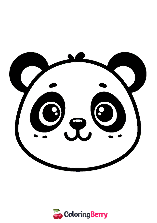 Panda Face Coloring Page