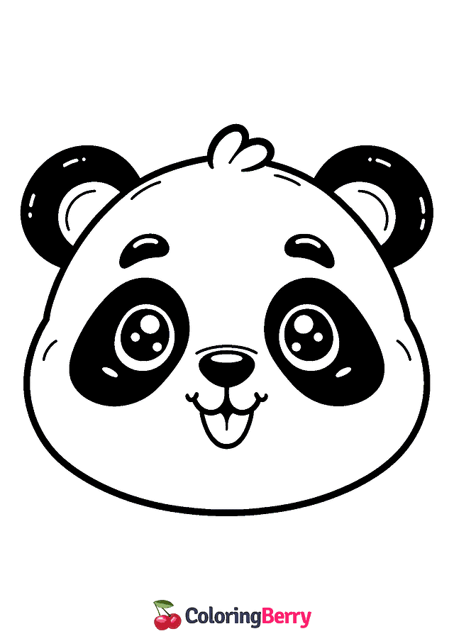 Panda Head Coloring Page