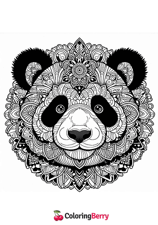 Panda Mandala Coloring Page