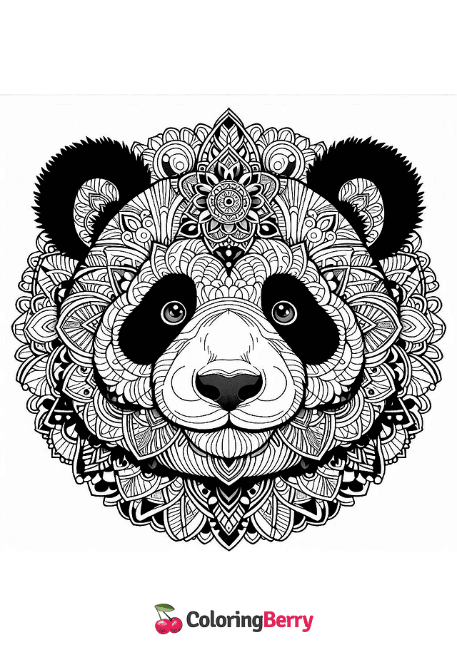 Panda Mandala Coloring Page