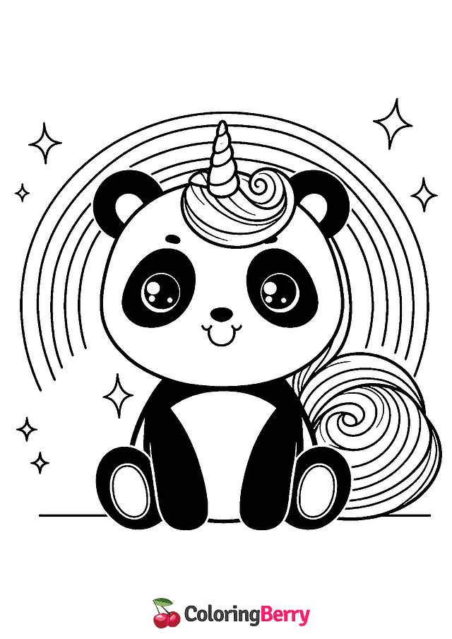 Pandacorn Coloring Page