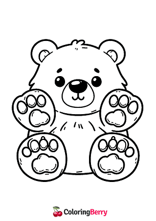 Paw Bear Coloring Page