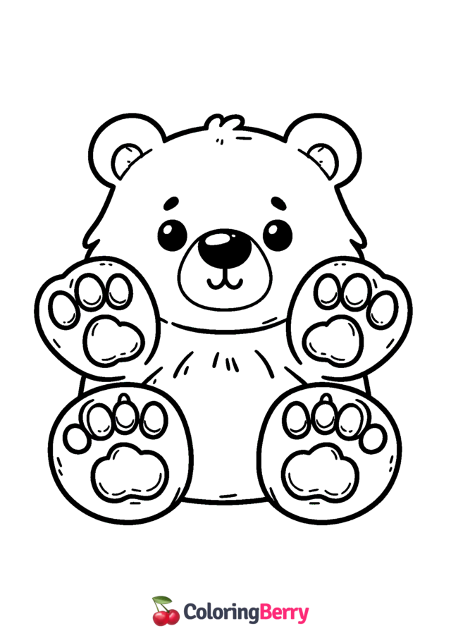 Paw Bear Coloring Page