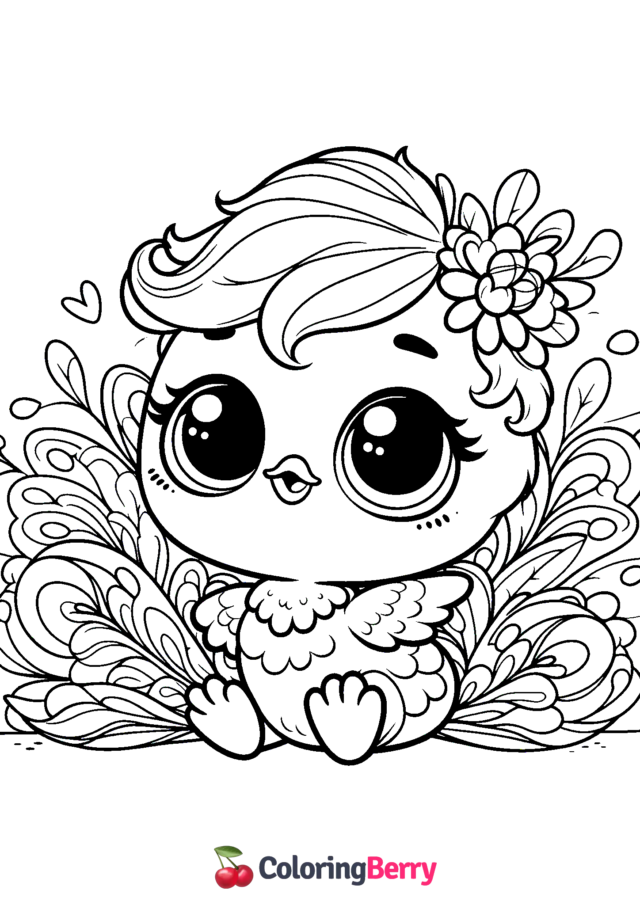 Peacock Cub Coloring Page