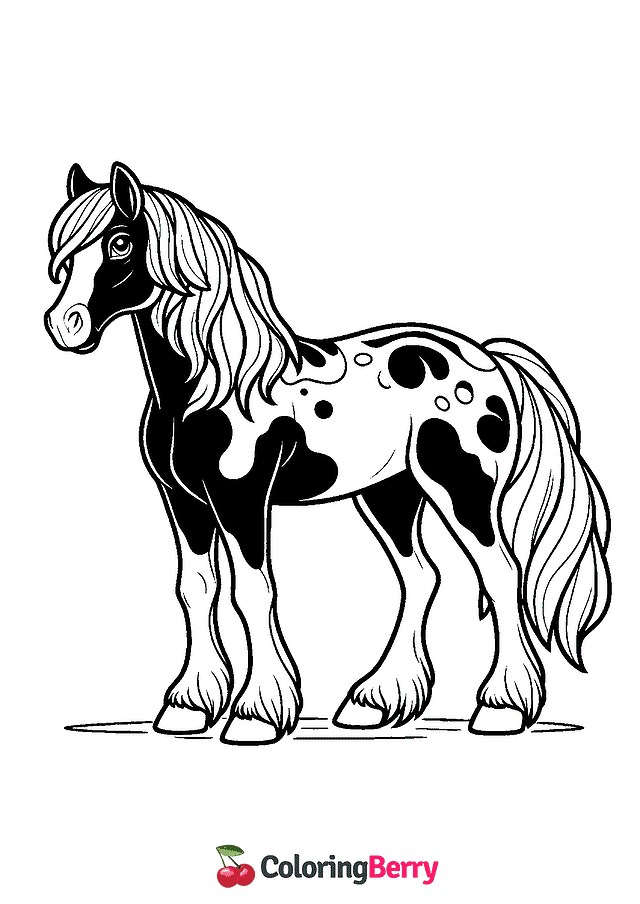 Pinto Horse Coloring Page