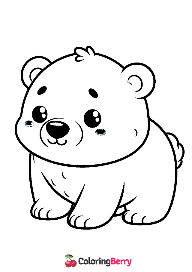 Polar Bear Cub Coloring Page