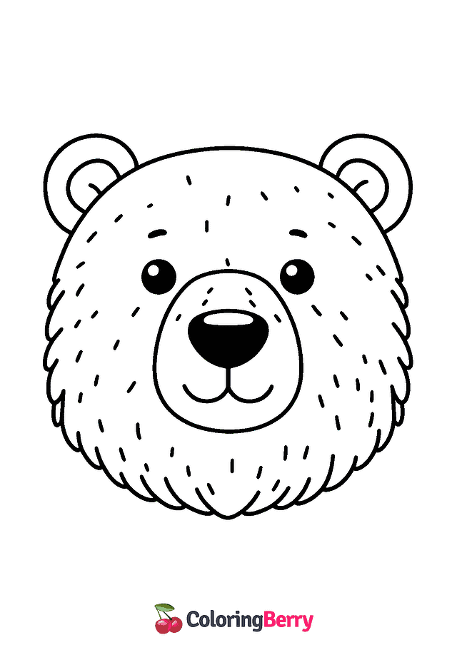 Polar Bear Face Coloring Page