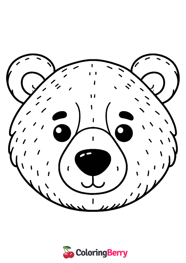 Polar Bear Head Coloring Page