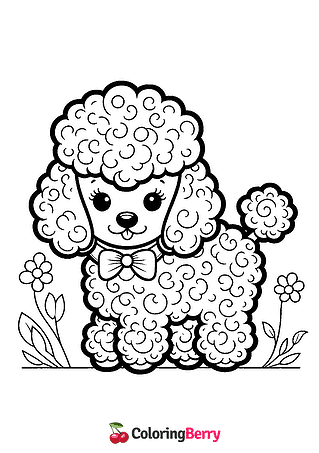 Poodle Dog Coloring Page