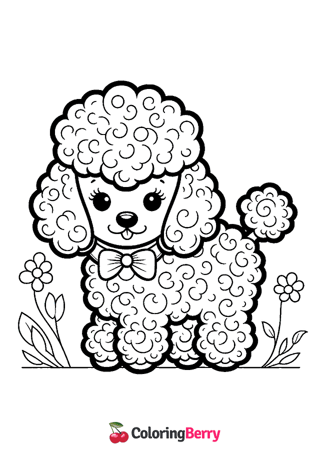 Poodle Dog Coloring Page