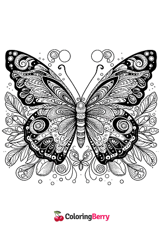 Pretty Butterfly Coloring Page