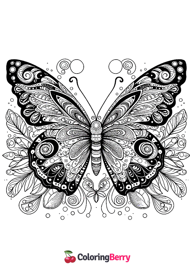 Pretty Butterfly Coloring Page