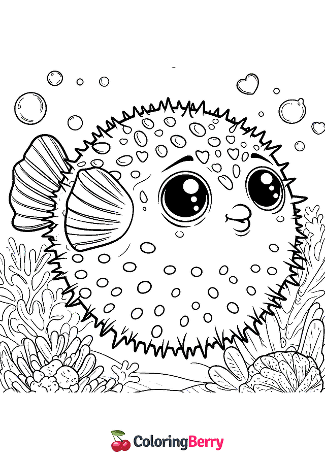 Puffer Fish Coloring Page