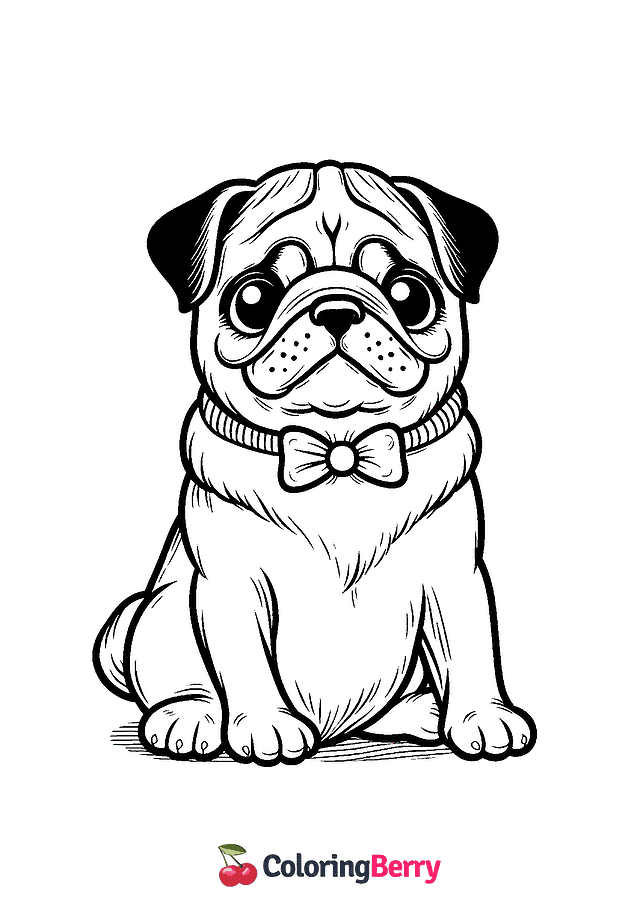 Pug Dog Coloring Page