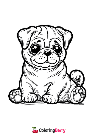 Pug Puppy Coloring Page